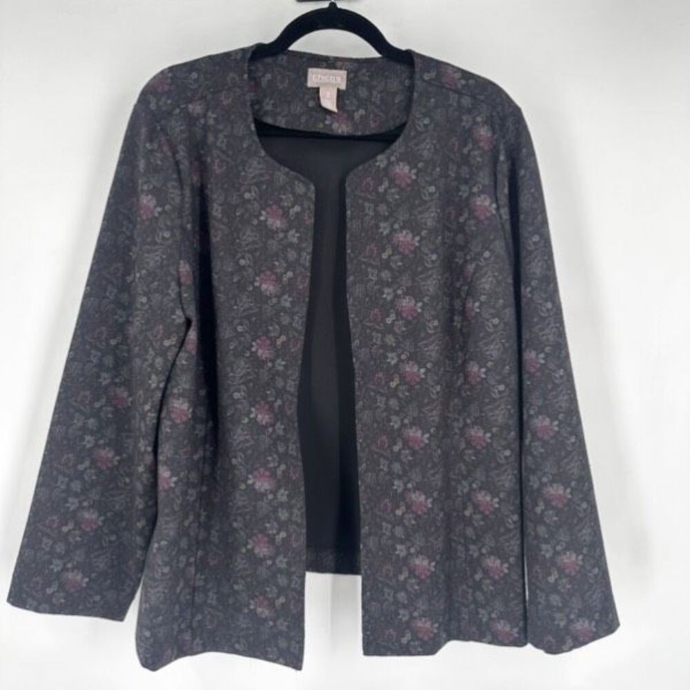 Chico’s Floral Wonderland‎ Printed Ponte Knit Jacket Blazer Size XL Size 3